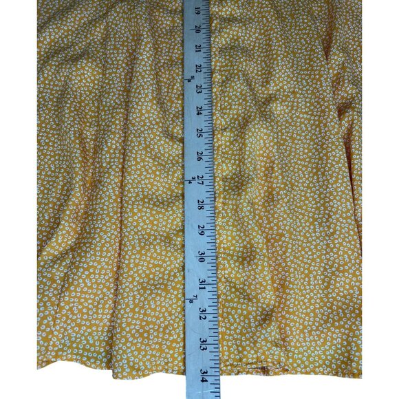 Lulus Castana Mustard Yellow Button-Up Dress With Ruffle Sleeves & Tie Back XL - Picture 6 of 16
